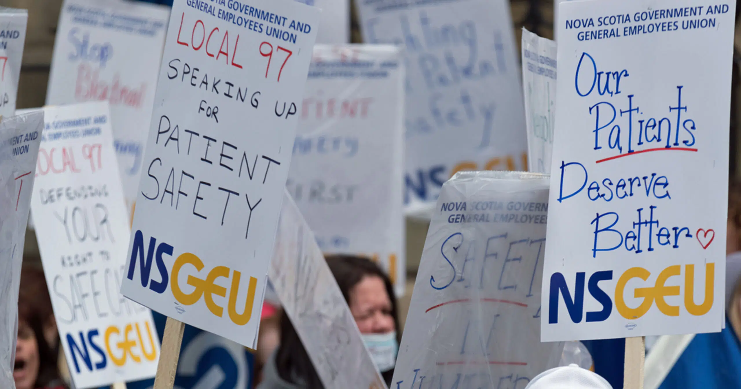 NSGEU Strike Signs