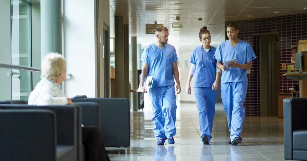 Two male nurses and one female nurse