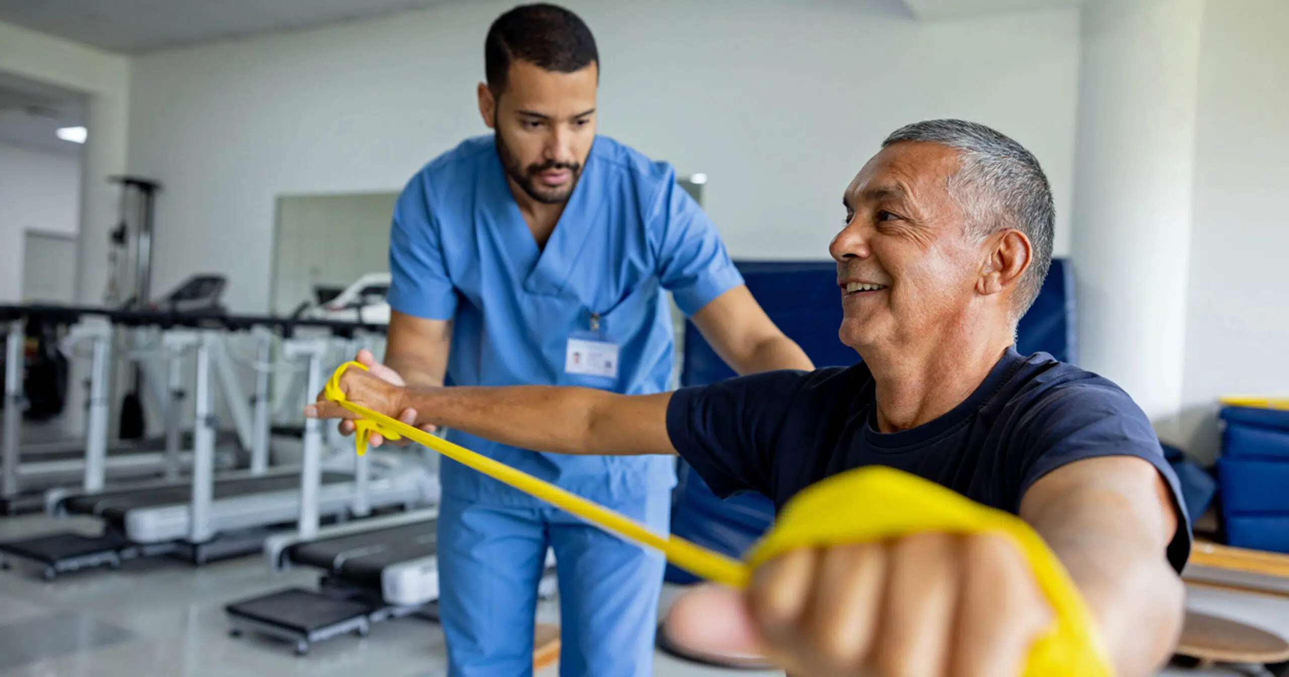 Older adult doing physical therapy